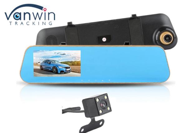 Cheap Loop Recording Dvr Dual Lens 4.3" Rearview Mirror Dash Cam for sale