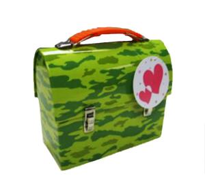 China Personalized Rectangular Tin Containers , Coffee Candy Metal Box With Handle on sale