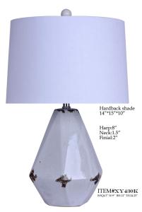 Ceramic Base Simple Modern Table Lamp 15*24.75 Drum TC