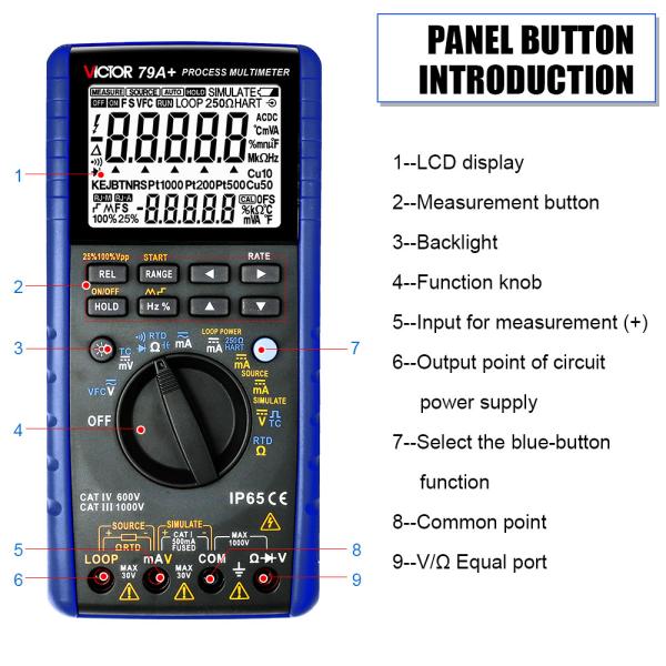 Cheap VICTOR 79A+ Professional Multifunction Process Calibrator Multimeter Digital Process Multimeter for sale