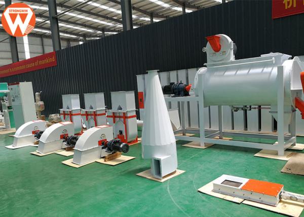 Cheap Mash Small Cattle Feed Plant , 0.9-12mm Feed Processing Plant With Screener Machine for sale