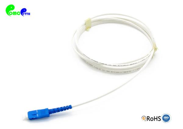 Cheap FTTH Drop cable Pigtail Simplex SC UPC 9 / 125μm 2.0mm With OS2 G65A1 White LSZH Jacket For FTTH project for sale