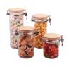 Buy cheap 1L 1.35L 1.6L Large Clear High Borosilicate Glass Jar Bamboo Lid Washable from wholesalers