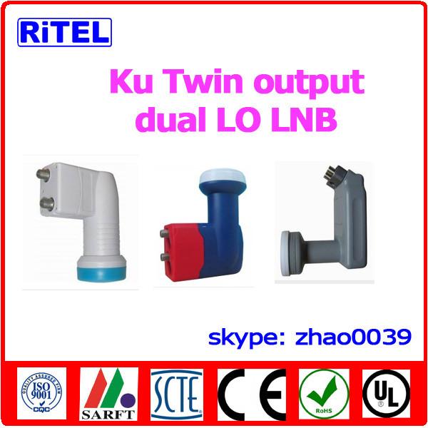 Cheap Ku-band 2-port output LNBF, single LO and dual LO available for sale