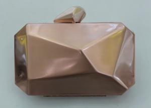 Best Europe Style Metallic Clutch Bag Handmade Dinner Package Bronze Color wholesale