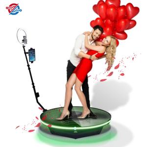 4 Person 360 Rotating Photo Booth With Led Light Phone Ipad Camera Holder Shooting Tool