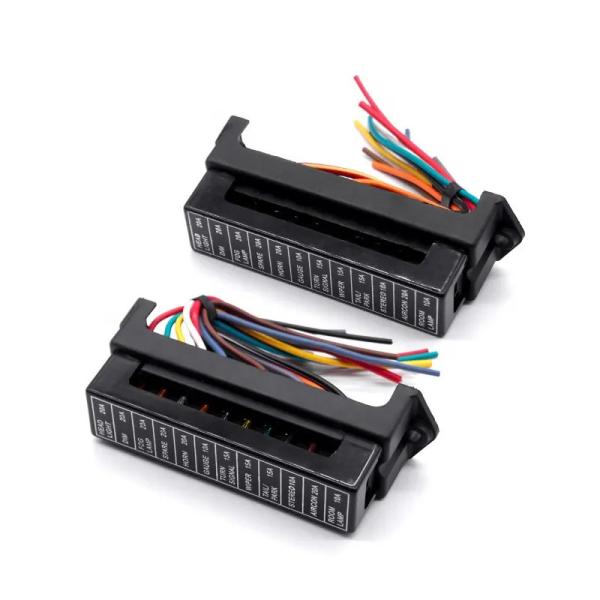 Cheap 2 Input 4 6 8 10 12 Output Car Alarm Cable Assembly Power Fuse Holder Fuse Box With Wire Cable Harness 12 Way Fuse Box Single for sale