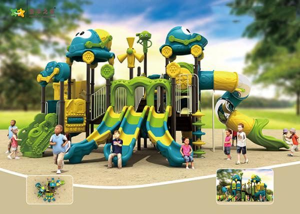 Cheap Powder Coated Plastic Playground Slide Round Curved Edge Rigorous Material for sale