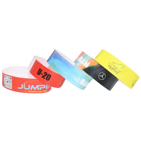 Cheap Security Paper Event Wristbands Adjustable Fit Full Color Bar Coding for sale