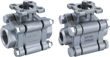 Cheap 3PC 2000PSI Floating CF8 / CF8M Ball Valve NPT / BSP Thread Ends BSPP PAD ISO5211 for sale