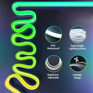 China 16.4ft RGB Silicone Neon Strip Light Remote Control Smart Color Changing on sale