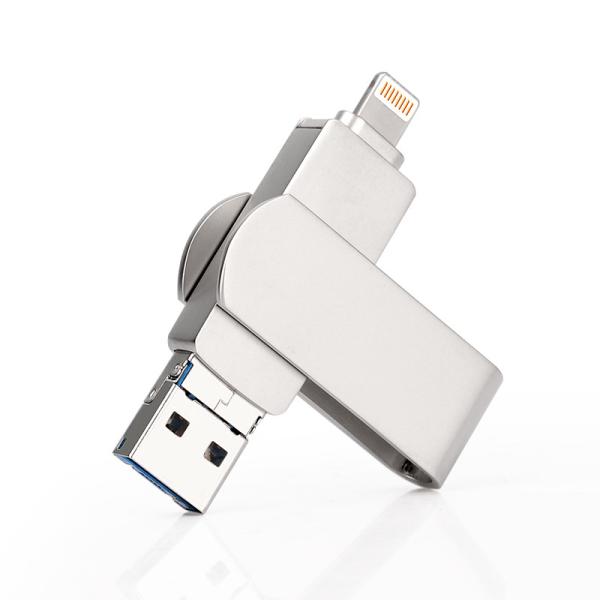 Cheap Silver OTG USB Flash Drives Fast and Easy Data Transfer with Plug And Play Function for sale