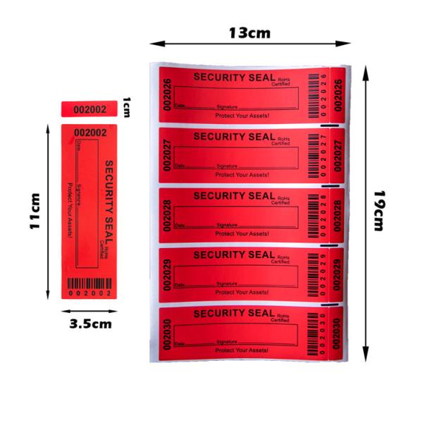 Cheap Red Custom Size Void Warranty Label Sticker Tamper Proof Security Packing Self Seal for sale
