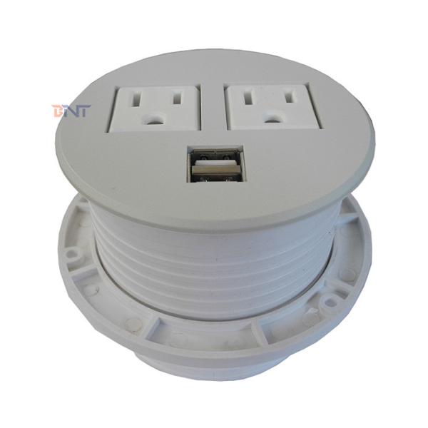 Cheap Round desktop power dual usb sofa socket charger for furniture with US power outlet for sale