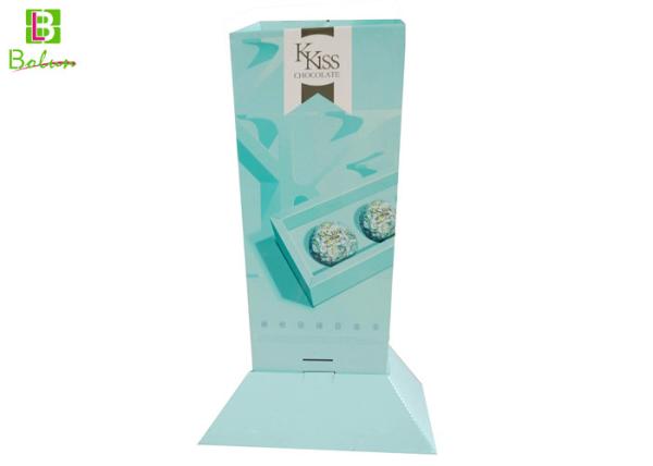 Cheap Custom Chocolate Cardboard POS Display Floor Stands Light Assemble for sale