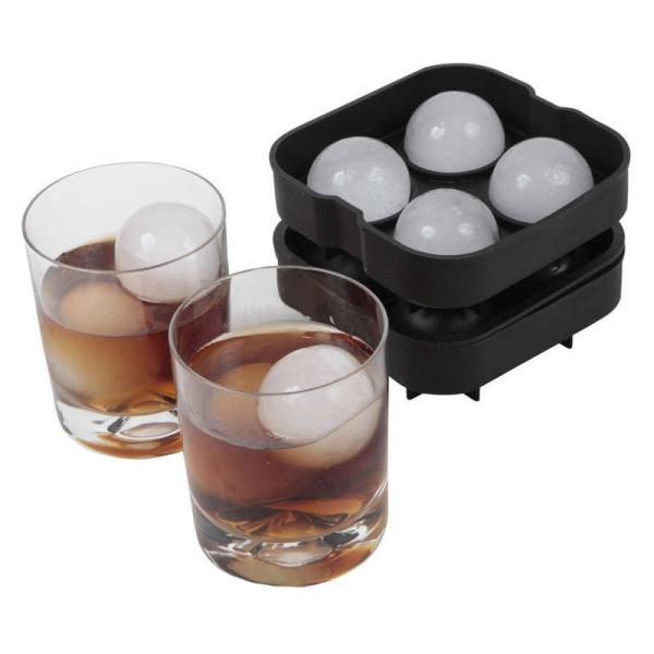 Cheap FDA 4 Cavity 125g Ball Shape Silicone Ice Cube Trays for sale