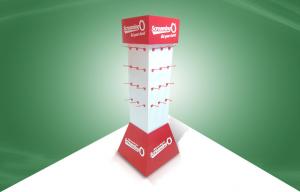 China 100% Recycled Store Red Cardboard POP POS Display Stand Floor Standing on sale