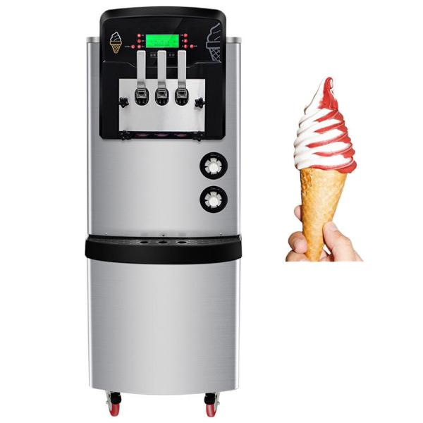 Cheap Pre-cooling System Soft Ice Cream Maker with 3 Flavors 540x850x1500mm Stainless Steel for sale