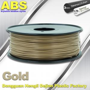 Best Custom Gold Conductive ABS 3d Printer Filament 1.75 mm / 3.0mm Plastic Materials wholesale