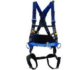 Blue Multi Point Full Body Safety Harness , Climbing Body Harness With Rescue Strap