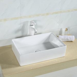 China Wash Basin Integrated Easy To Maintain And Clean Rectangular Porcelain Bathroom Sink on sale