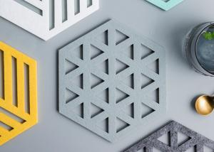 Best 15.5*17.5 Cm Felt Coasters Creative Hexagon Design Multi Purpose For Vase / Mouse Mat wholesale