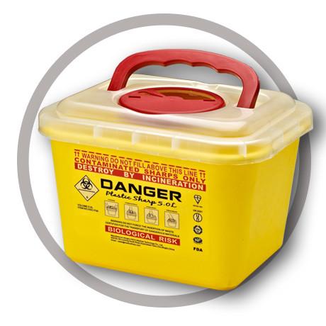 Cheap 5 Litre Sharps disposal container, Sliding Lid, Red,Sharps Container  | WinnerCare for sale