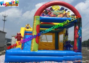 Best Customized Elmo And Sesame Inflatable Bouncer Slide , Jumping Slide With Pool wholesale