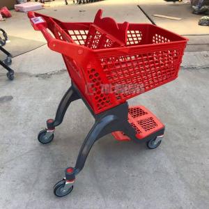 Best Supermarket Plastic Shopping Cart With Wheels 75L TGL New Style CE Certification wholesale