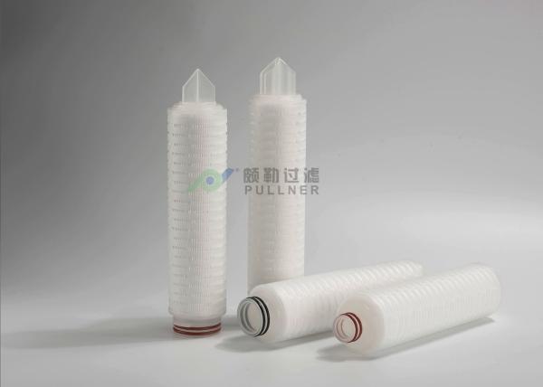 Cheap 0.22 Micron PP / Polyester / Glass Fiber Pleated Filter Cartridge For RO Security System for sale