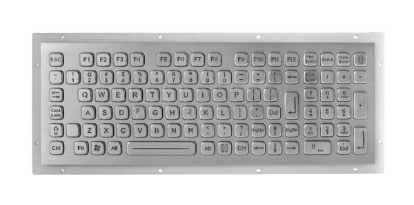 Cheap Industrial 102 Keys Panel Mount Keyboard dynamic water proof stainless steel for sale