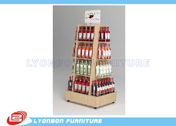 Cheap Four sides movable wine display Maple HPL laminated MDF in good quality for sale