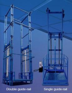 China Heavy Duty Cargo Lift Table Hydraulic Guide Rail Cargo Elevator Lifting Platform on sale
