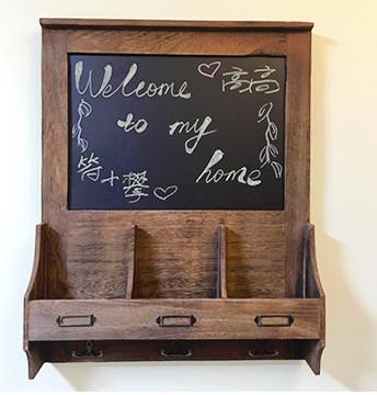 Cheap Kitchen Decorative Message Boards / Message Board With Key Hooks Wooden Frame for sale