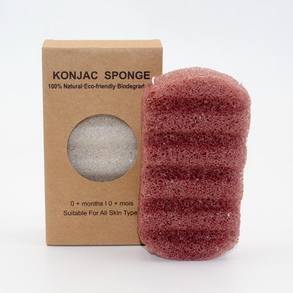 Cheap Environmentally Friendly Red Clay Konjac Sponge Charcoal Exfoliating Body Sponge for sale