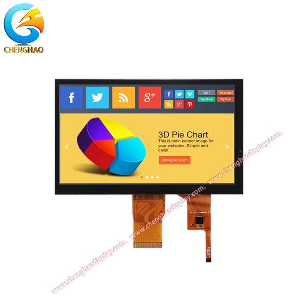 Cheap 7-Inch IPS TFT LCD Display Module 1024x600 I2C Touch Interface 500 Cd/m2 Backlight for sale