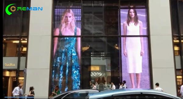Cheap P16 P20 Outdoor Transparent LED Display Screen , Transparent Window Display Ultra Thin for sale