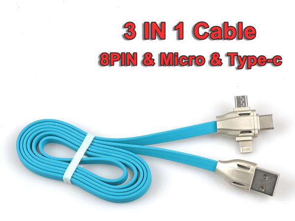 Cheap Portable Usb Extend Data Cable Tpe Material Three Color 3 In 1 Multi Functional for sale