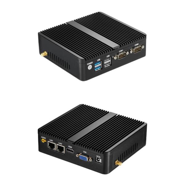 Cheap Dual Ethernet Dual COM Industrial Fanless PC Windows 10 Linux Mini Desktop for sale