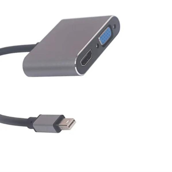 Cheap Mini DP Male To HDMI VGA 4K Female Cable Mini Display Port to HDMI & VGA 2 in1 For Apple Mac-Book Air Pro Computer for sale
