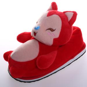 30cm Pink Red Fox Plush Soft Cartoon Slippers Plush Home Decor