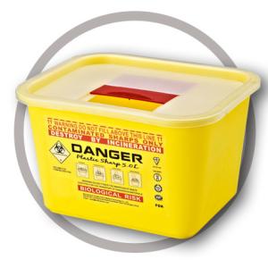 5 Litre Sharps disposal container, Sliding Lid, Red,Sharps Container  | WinnerCare