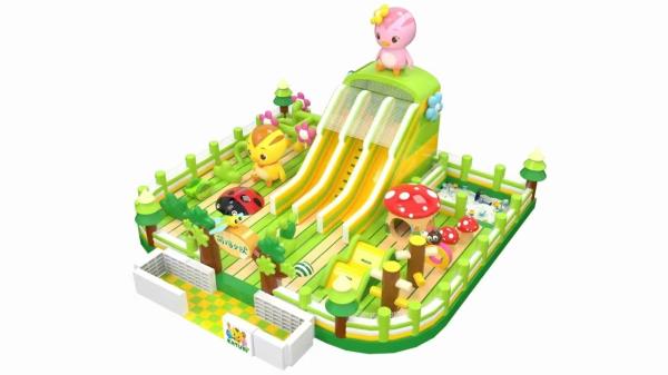 Cheap Farm Theme With Mushroom And Ladybug Inflatable Bouncy Slide Castle for sale