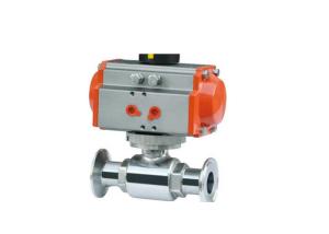China Explosion Proof  Stainless Steel Sanitary Valves , Pneumatic Operated Ball Valve 3/4 ASME BPE on sale