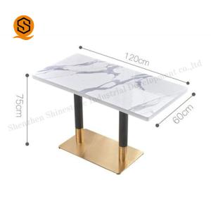 China Repairable Artificial Stone Dining Table Marble Pattern Restaurant Style Table on sale