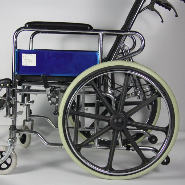 Cheap Solid Multi - Functional High Backrest Foldable Wheelchair With Commode for sale