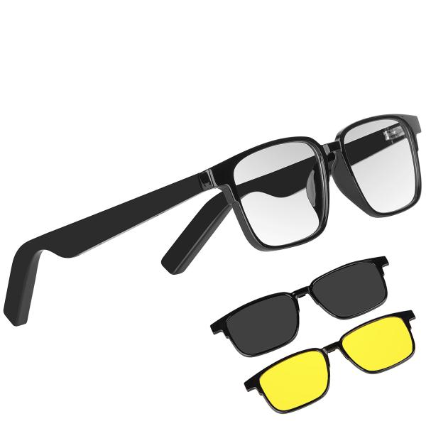 Cheap New KX32 Wireless Smart Glasses With Built In Camera Two Pairs Of Sub-Frames Anti-Blue Light Glasses for sale