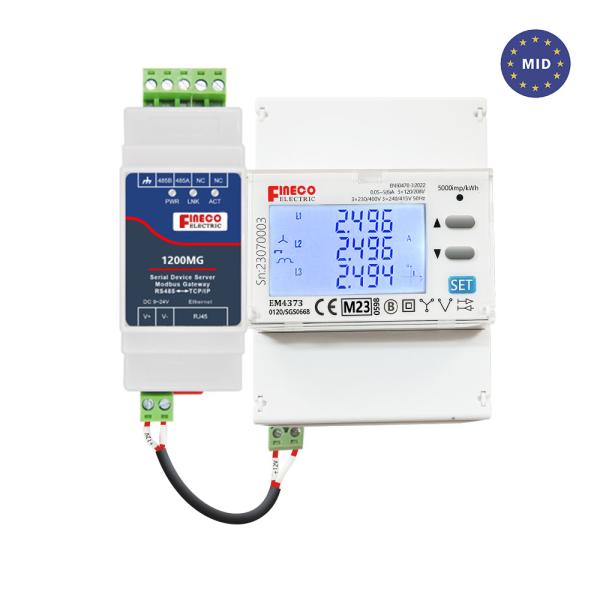 Cheap MID approved EM4373 CT 3*230/400V 0.05~5(6)A three phase power quality analyzer~electricity meter for sale