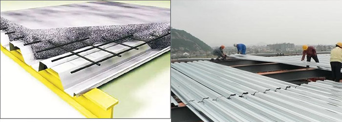 Galvanized Floor Deck Roll Forming Machine / Metal Roof Panel Machine