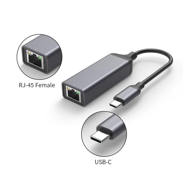 Cheap USB Type C to RJ45 Ethernet Adapter with 100Mbps and 100MM Ethernet Cable for sale